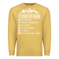 Antique Gold hiking 6 stages of hiking funny hiking nature adventure Premium Sweatshirt - baoMotion