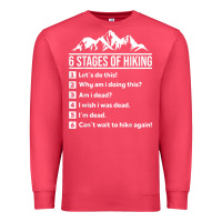 Cardinal hiking 6 stages of hiking funny hiking nature adventure Premium Sweatshirt - baoMotion