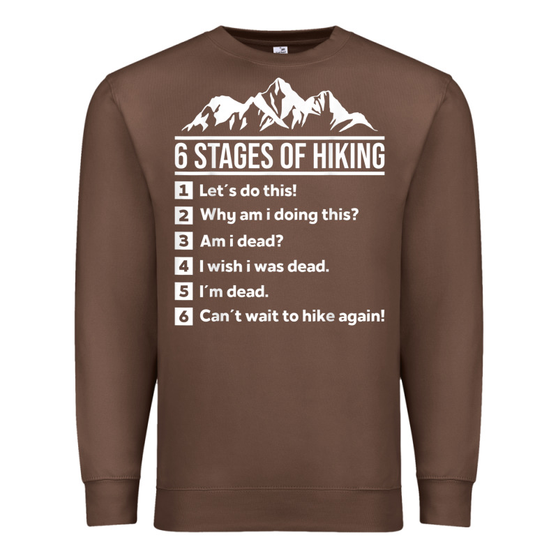Hiking 6 Stages Of Hiking Funny Hiking Nature Adventure Premium Sweatshirt by baoMotion | Teevron