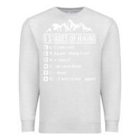 Oatmeal Heather hiking 6 stages of hiking funny hiking nature adventure Premium Sweatshirt - baoMotion