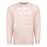 Pale Pink hiking 6 stages of hiking funny hiking nature adventure Premium Sweatshirt - baoMotion