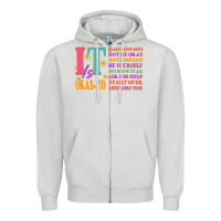 Dove Grey it is okay to Zipper Hoodie - JahusDesignShop