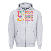 Heather Grey it is okay to Zipper Hoodie - JahusDesignShop