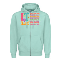 Seafoam it is okay to Zipper Hoodie - JahusDesignShop