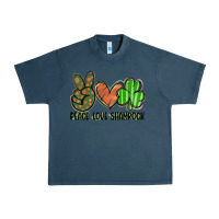 Midnight Navy peace love shamrock Urban Heavy Tee - FaDigitalArtStudio