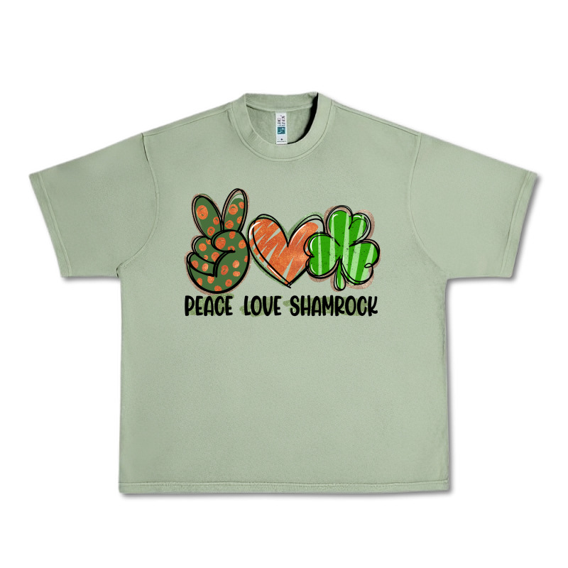 Peace Love Shamrock Urban Heavy Tee by FaDigitalArtStudio | Teevron
