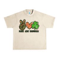 Sandshell peace love shamrock Urban Heavy Tee - FaDigitalArtStudio