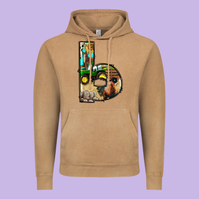 Farm Life Alphabet Lowercase Letters B Vintage Hoodie Designed By Bundleandbundleshop