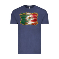 Vintage Denim mexican flag with leopard Vintage Tee - RanaPortraitStore