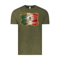 Vintage Olive mexican flag with leopard Vintage Tee - RanaPortraitStore