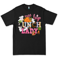 Black One hip Lunch Lady Easter Day Premium Tee - CowGirlArtShop