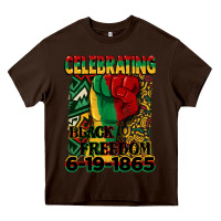 Chocolate Brown celebrating black freedom 6 19 1865 juneteenth Heavy Core Tee - CowGirlArtShop