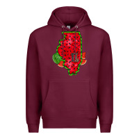 Burgundy illinois watermelon Premium Hoodie - RacoonDesign