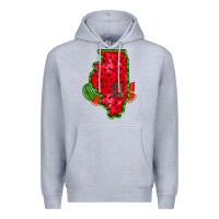 Heather Grey illinois watermelon Premium Hoodie - RacoonDesign