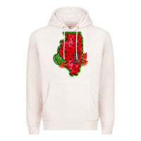 Pale Pink illinois watermelon Premium Hoodie - RacoonDesign