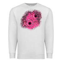 Oatmeal Heather ribbon patch Premium Sweatshirt - JahusDesignShop