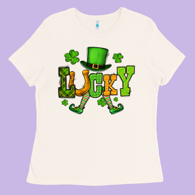 St. Patrick's Lucky Leprechaun Ladies Tee Designed By Oliviacreatesart