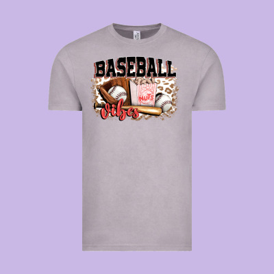 Baseball Vibes Vintage Tee Designed By Fadigitalartstudio