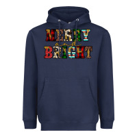 Navy merry and bright Heavyweight Hoodie - JahusDesignShop