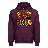 Mauve Wine softball my heart is on that field Urban Hoodie - RanaPortraitStore