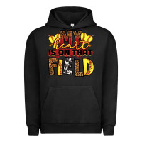 Pigment Black softball my heart is on that field Urban Hoodie - RanaPortraitStore