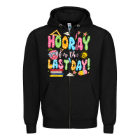 Black hooray for the last day white Zipper Hoodie - JahusDesignShop