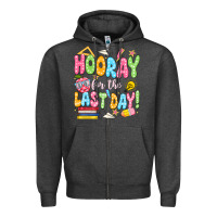 Charcoal Heather hooray for the last day white Zipper Hoodie - JahusDesignShop