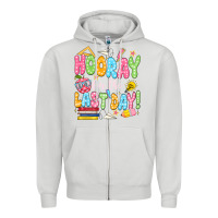 Dove Grey hooray for the last day white Zipper Hoodie - JahusDesignShop