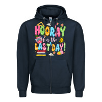 Navy hooray for the last day white Zipper Hoodie - JahusDesignShop