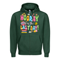 Sports Green hooray for the last day white Zipper Hoodie - JahusDesignShop