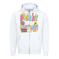 White hooray for the last day white Zipper Hoodie - JahusDesignShop