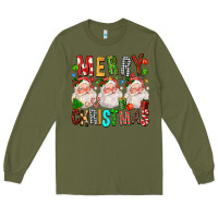 Army Green Merry christmas santa Long Sleeve Tee - FaDigitalArtStudio