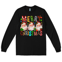 Black Merry christmas santa Long Sleeve Tee - FaDigitalArtStudio