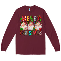 Burgundy Merry christmas santa Long Sleeve Tee - FaDigitalArtStudio