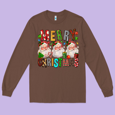 Merry Christmas Santa Long Sleeve Tee Designed By Fadigitalartstudio
