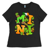 Black St. Patrick's Day mini Ladies Tee - OliviaCreatesArt