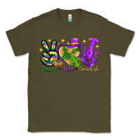 Army Green Peace Love Crawfish Classic Tee - HowdyJamesFarm