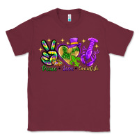 Burgundy Peace Love Crawfish Classic Tee - HowdyJamesFarm