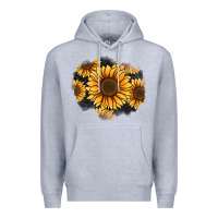 Heather Grey sunflower patch Premium Hoodie - Jasminsmagicworld
