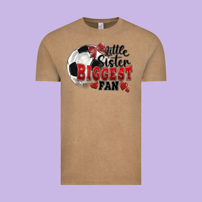 Little Sister Biggest Fan Soccer Vintage Tee Designed By Fadigitalartstudio