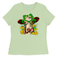 Matcha St. Patrick's Day cow Ladies Tee - OliviaCreatesArt