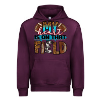 Mauve Wine my heart is on that field football Urban Hoodie - RanaPortraitStore