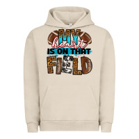 Pigment French Oak my heart is on that field football Urban Hoodie - RanaPortraitStore