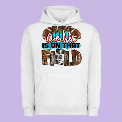 My Heart Is On That Field Football Urban Hoodie Designed By Ranaportraitstore