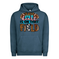 Pigment Midnight Navy my heart is on that field football Urban Hoodie - RanaPortraitStore