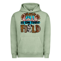 Pigment Oil Green my heart is on that field football Urban Hoodie - RanaPortraitStore