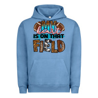 Pigment Pebble Blue my heart is on that field football Urban Hoodie - RanaPortraitStore