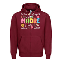 Burgundy madre spanish mothers day Zipper Hoodie - JahusDesignShop
