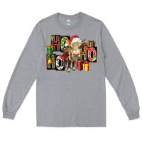Heather Grey ho ho ho heifer Long Sleeve Tee - FaDigitalArtStudio