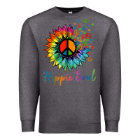 Charcoal Heather daisy peace sign hippie soul retro hippie flower lovers t shirt Premium Sweatshirt - baoMotion